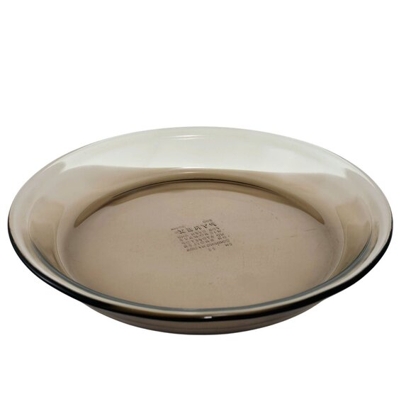 Pyrex Visions Brown Glass Pie Plate 10” genuine vtg Fireside amber dish #209 - Picture 2 of 11